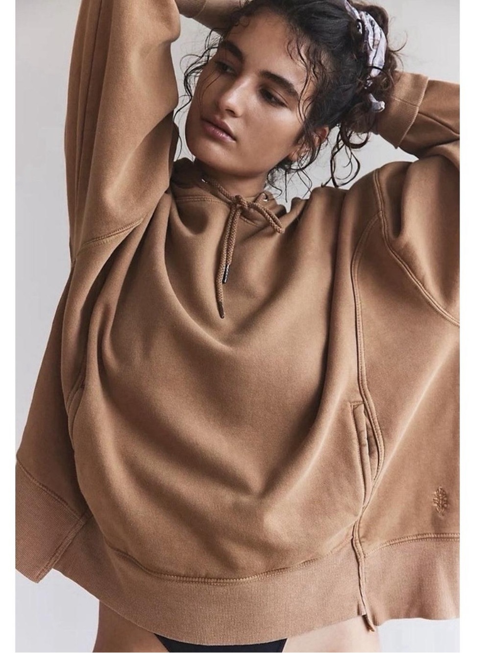 Free People Oversized Camel Brown Hoodie